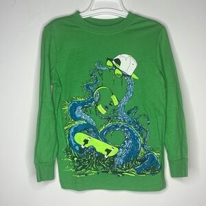 Cat & Jack Green Boys Long Sleeve Graphic T-Shirt